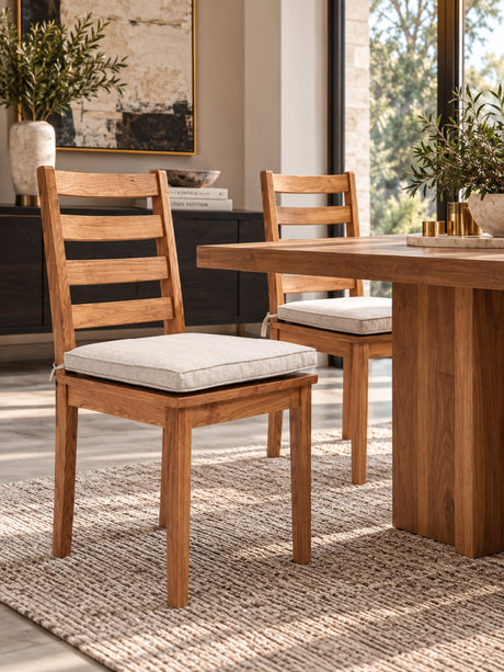 Ash Wood Cushioned Dining Chairs (2) | OROA Modern Lance