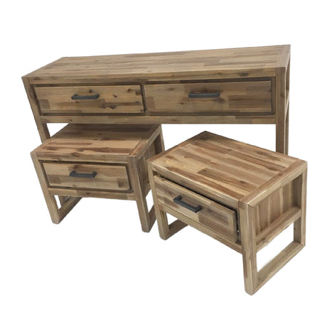 Nutmeg Acacia Console & End Table Set | OROA Modern Mandy