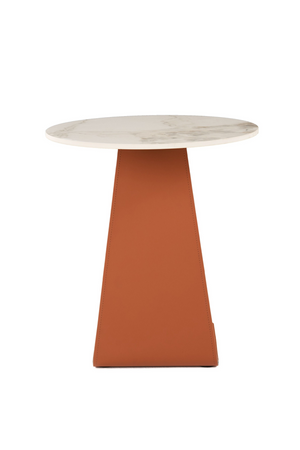 Orange Leather Base End Table | OROA Modern Merkel | Oroa.com
