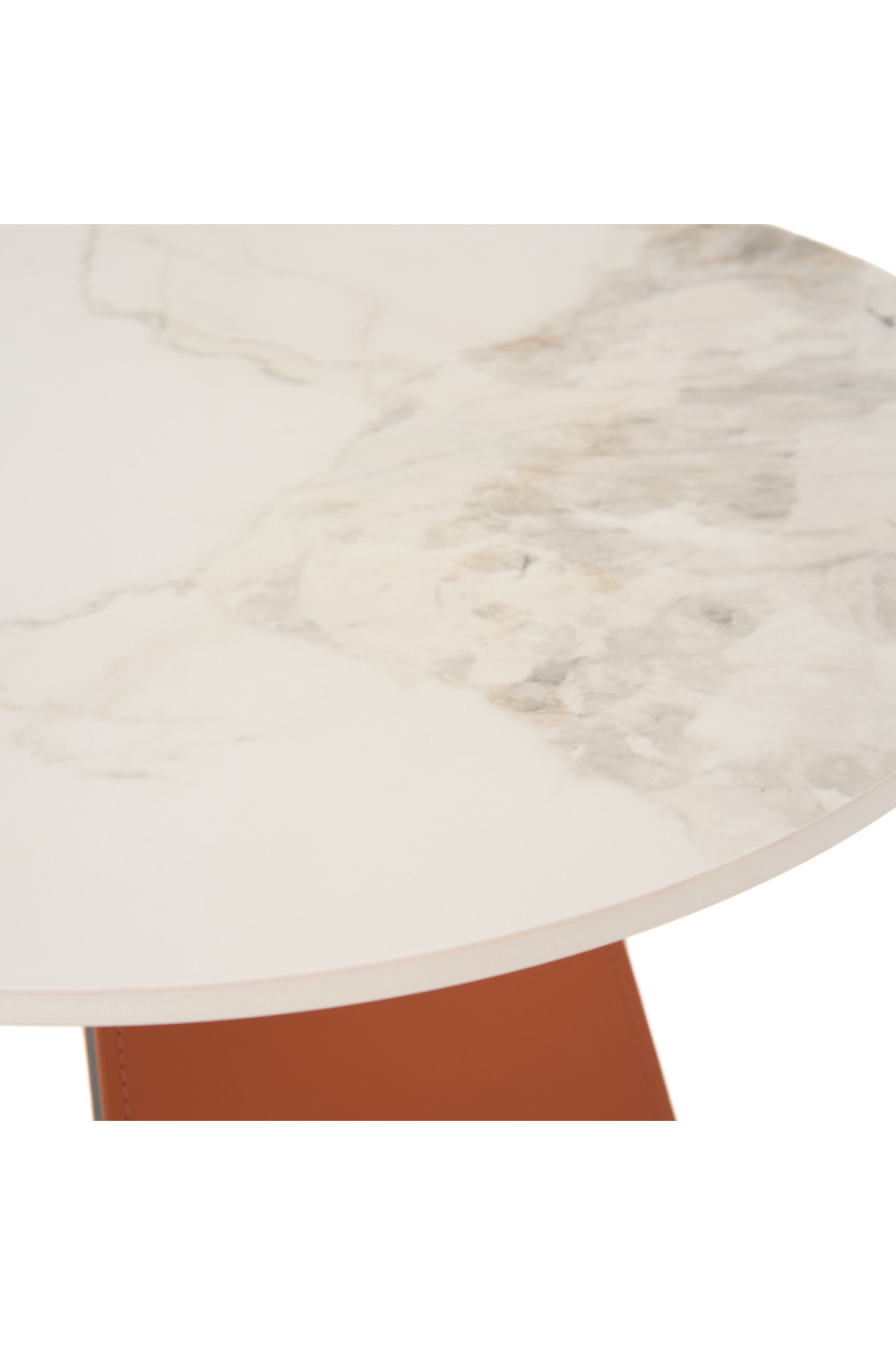 Orange Leather Base End Table | OROA Modern Merkel | Oroa.com
