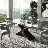 Black Glass Extendable Dining Table | OROA Modern Adler
