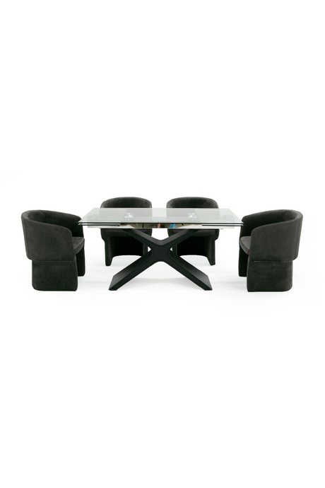 Black Glass Extendable Dining Table | OROA Modern Adler | Oroa.com