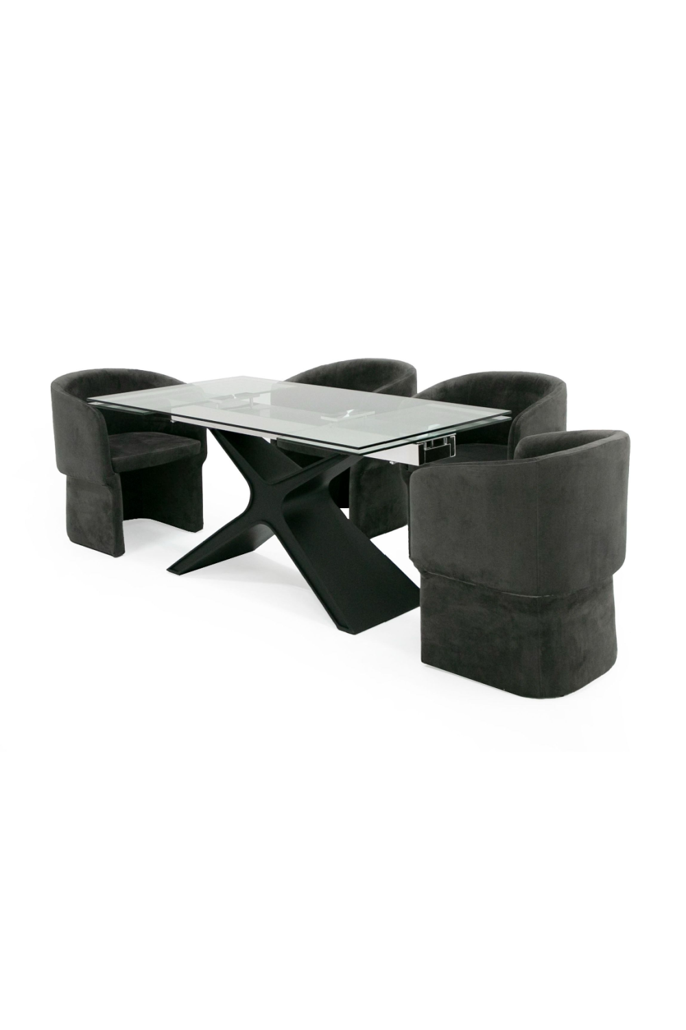 Black Glass Extendable Dining Table | OROA Modern Adler | Oroa.com