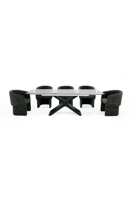 Black Glass Extendable Dining Table | OROA Modern Adler | Oroa.com