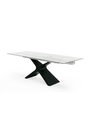 Black Glass Extendable Dining Table | OROA Modern Adler | Oroa.com