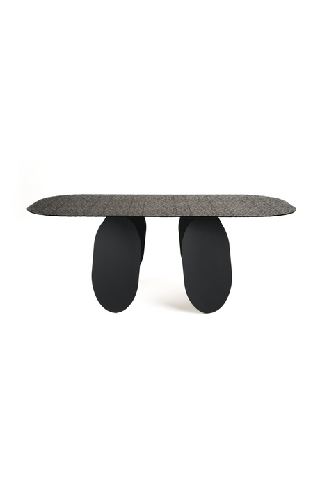 Hammered Gray Glass Dining Table | OROA Modern Maxine | Oroa.com