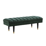 Channeled Green Velvet Bench | OROA Modern Ritner