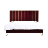 Red Velvet Eastern King Bed | OROA Modern Reyes