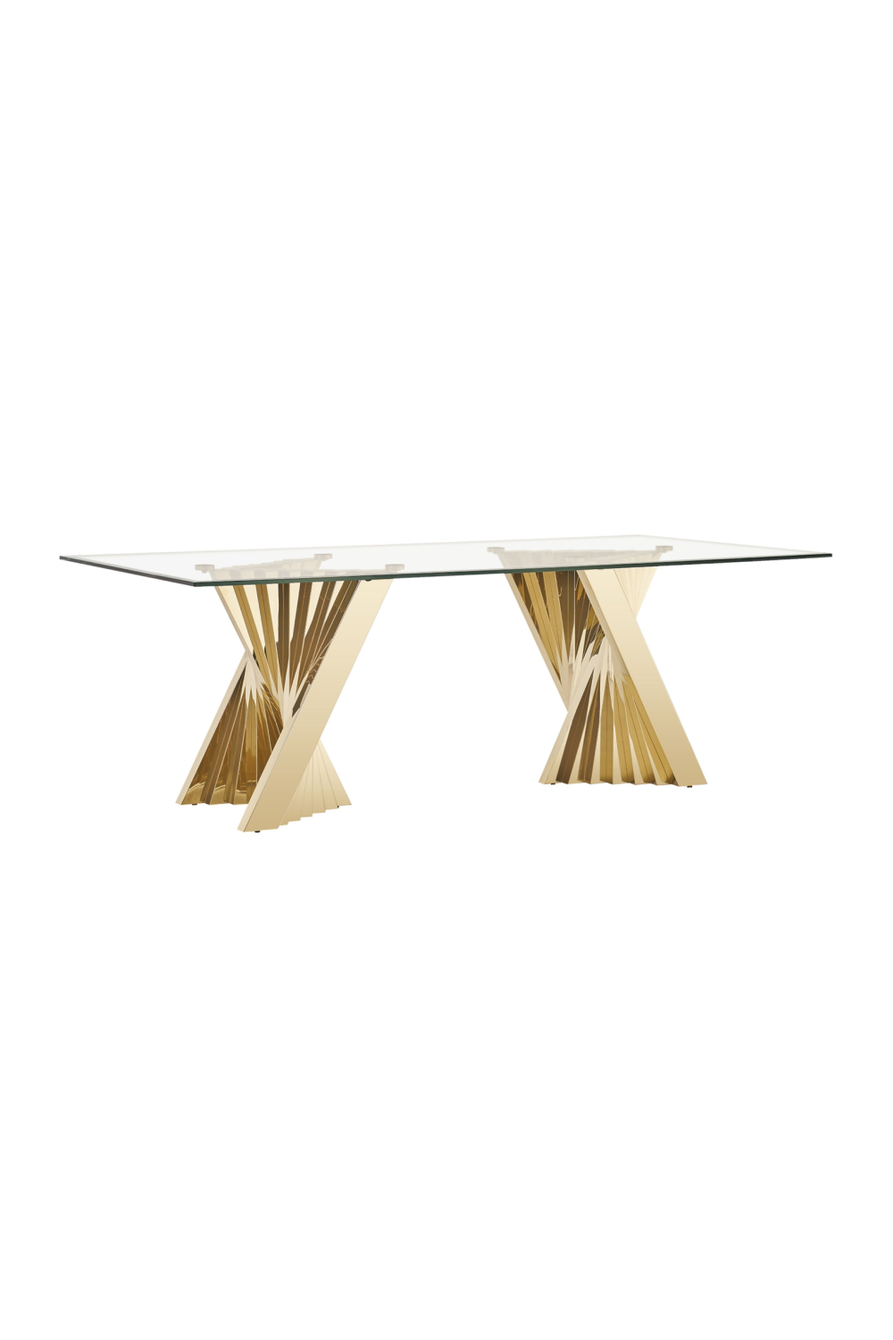 Gold Base Glass Dining Table | OROA Modern Buquet | Oroa.com