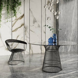 Round Tempered Glass Dining Table | OROA Modern Chandler