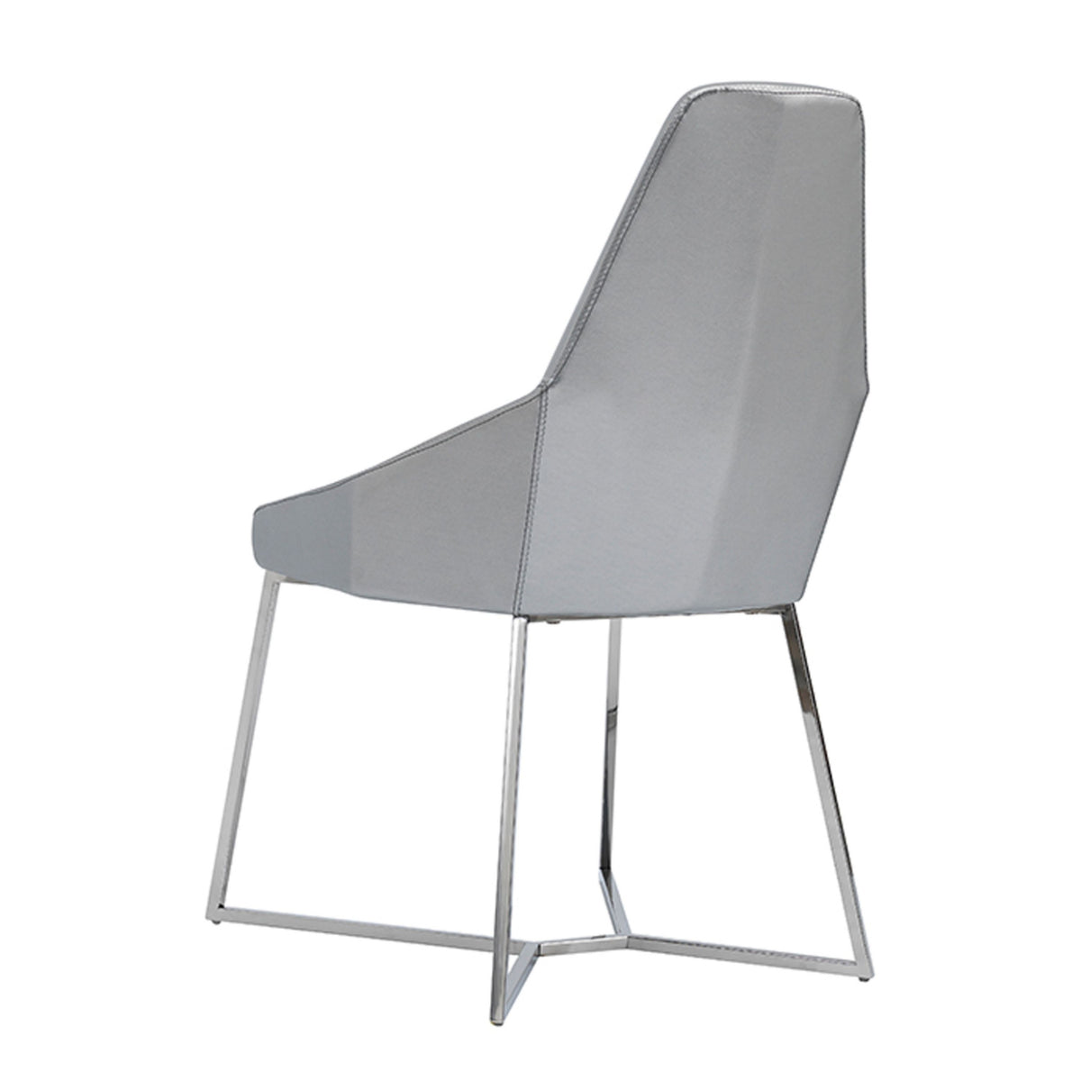 Silver Vegan Leather Dining Chairs (2) | OROA Modern Sarah