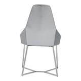 Silver Vegan Leather Dining Chairs (2) | OROA Modern Sarah