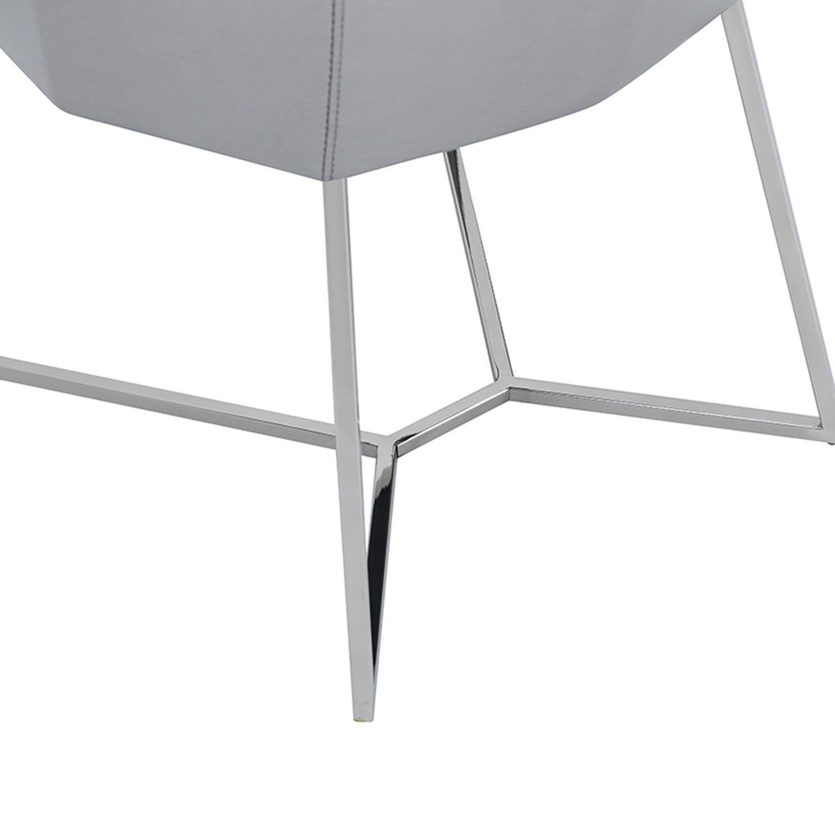 Silver Vegan Leather Dining Chairs (2) | OROA Modern Sarah