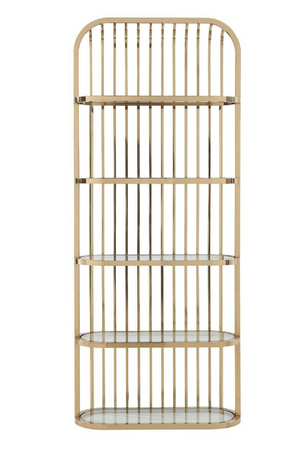 Gold Framed Glass Bookshelf | OROA Modern Doral | Oroa.com