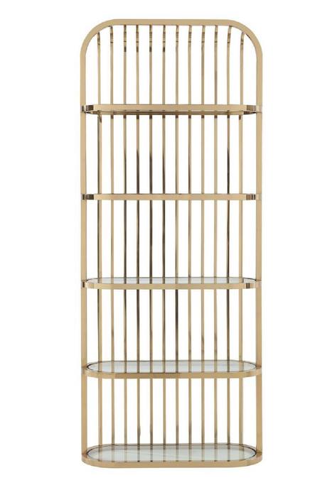 Gold Framed Glass Bookshelf | OROA Modern Doral | Oroa.com