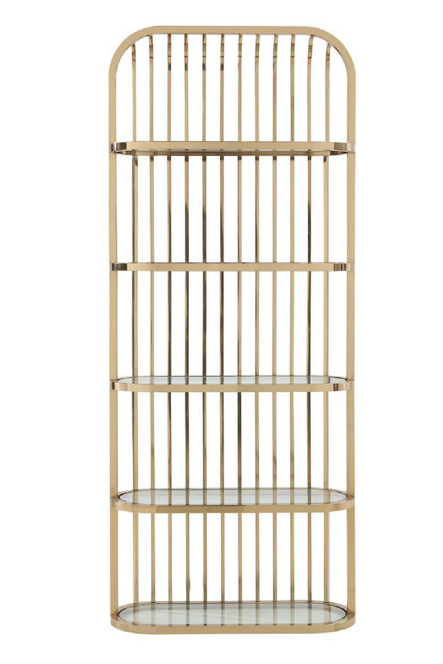 Gold Framed Glass Bookshelf | OROA Modern Doral | Oroa.com