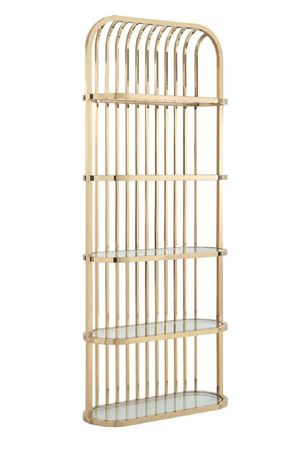 Gold Framed Glass Bookshelf | OROA Modern Doral | Oroa.com