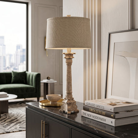   Modern European furniture - Beige Cotton Table Lamp - www.oroa.com | Oroa.com