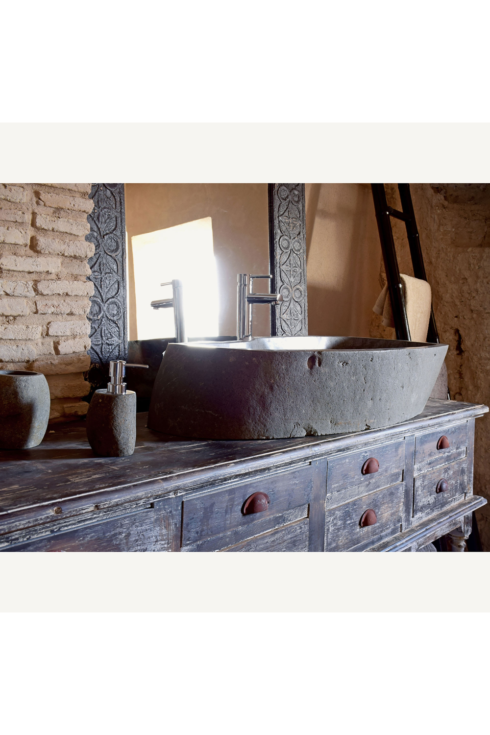 Gray Stone Bathroom Sink | Vical Home Aquarium | Oroatrade.com