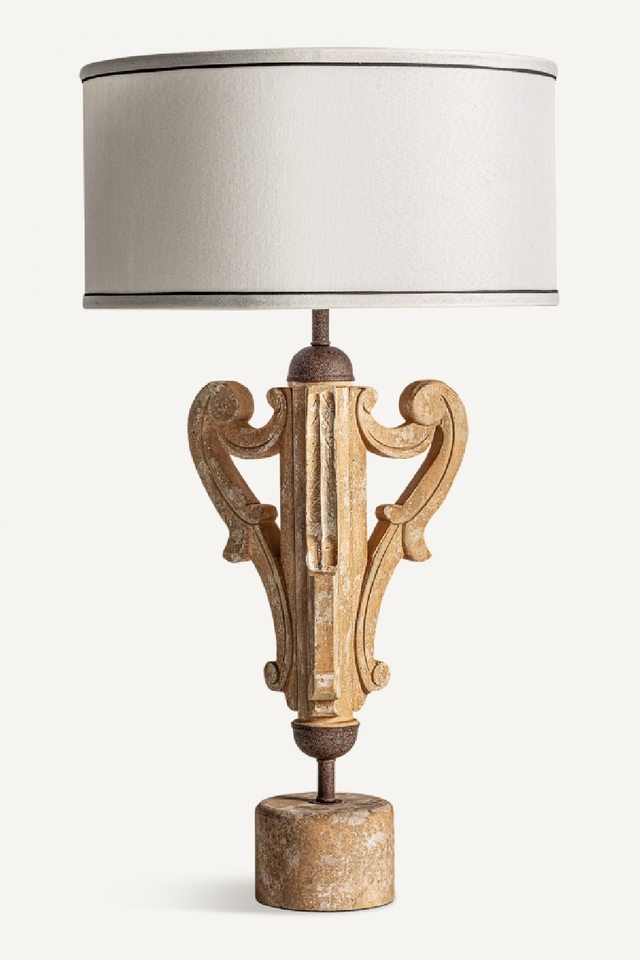 Carved Eucalyptus Table Lamp | Vical Home | Oroa.com