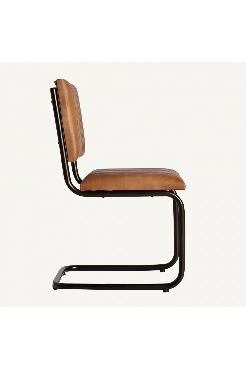 Brown Leather Cantilevered Accent Chair | Vical Home Chadron | Oroatrade.com