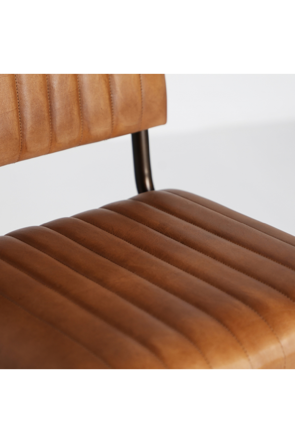 Brown Leather Cantilevered Accent Chair | Vical Home Chadron | Oroatrade.com