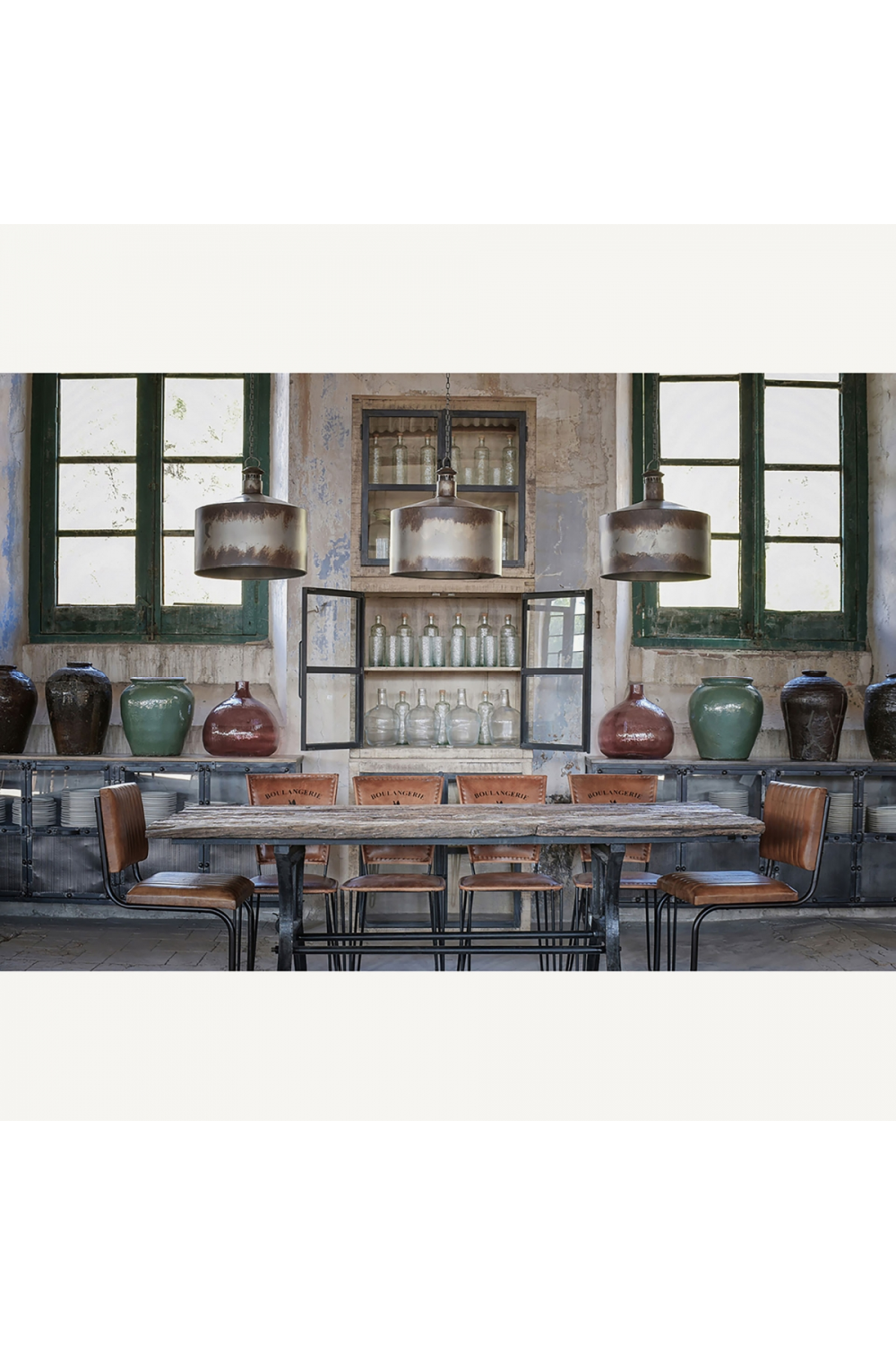 Brown Leather Cantilevered Dining Chair | Vical Home Chadron | Oroa.com