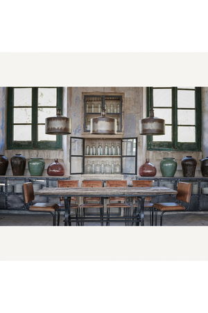 Brown Leather Cantilevered Dining Chair | Vical Home Chadron | Oroa.com