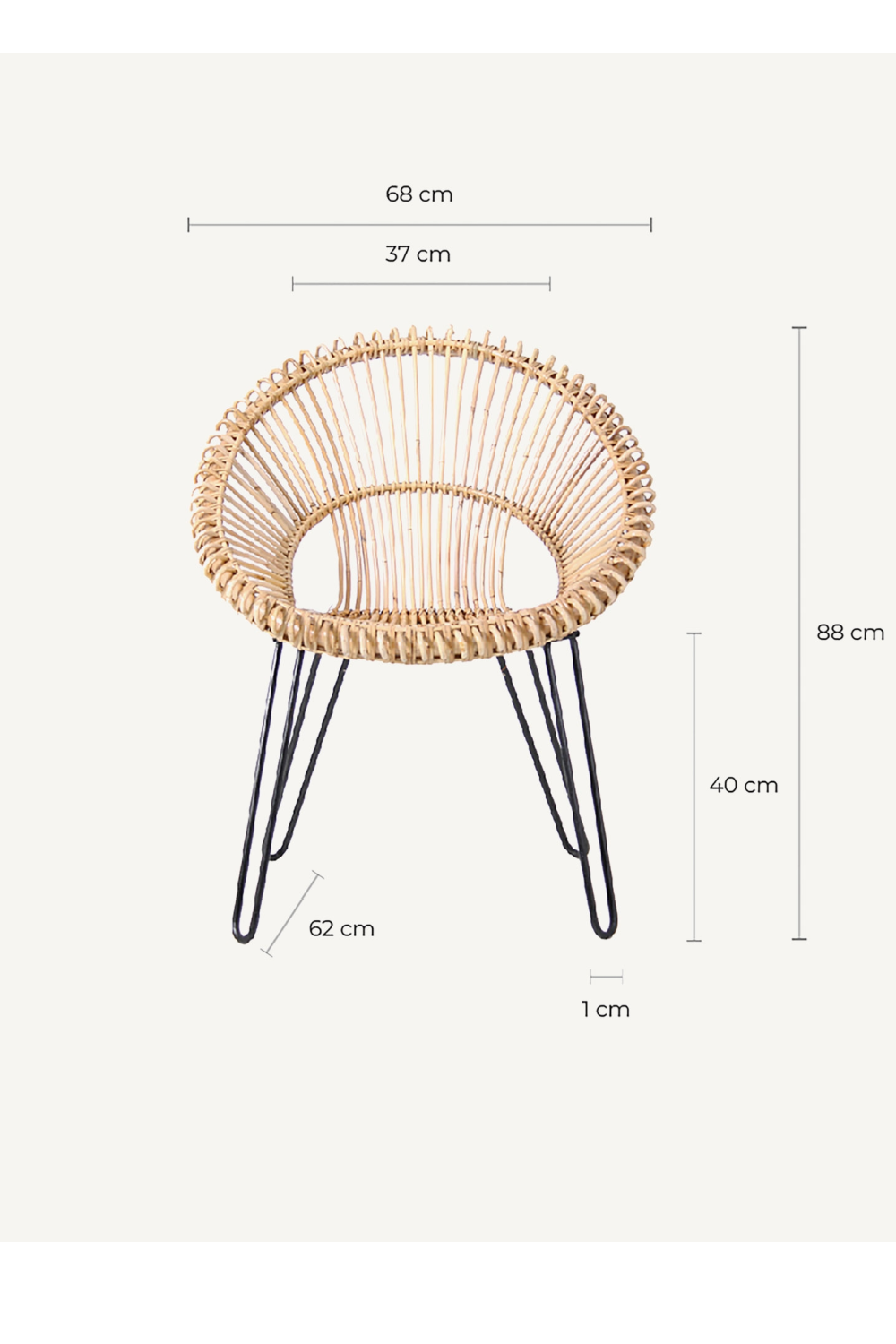 Brown Rattan Round Armchair | Vical Home Alfta | Oroa.com