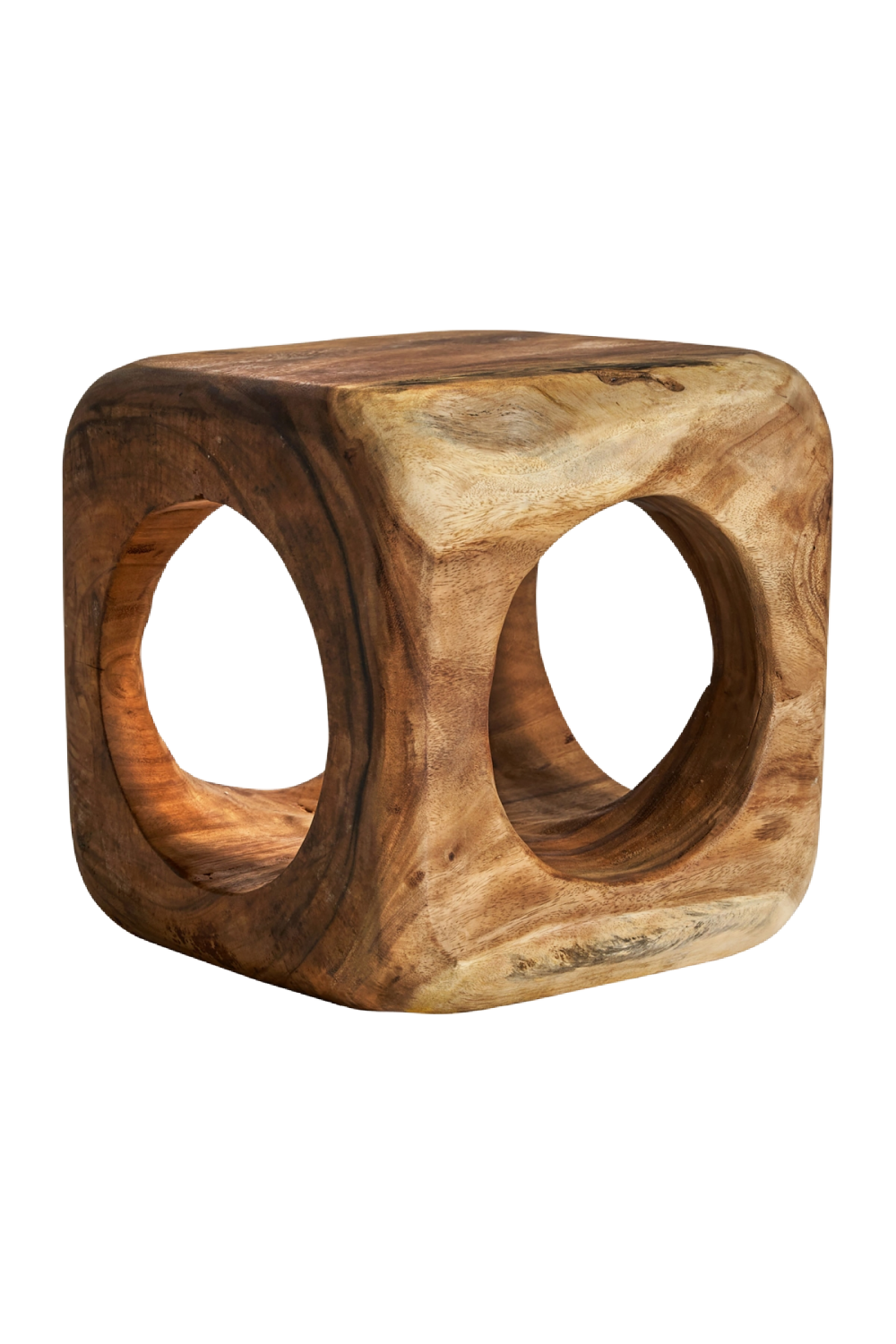 Wooden Cube Holed Stool | Vical Home Arusa | Oroa.com