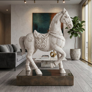   Aged White Horse Decorative Figure | Oroa.com