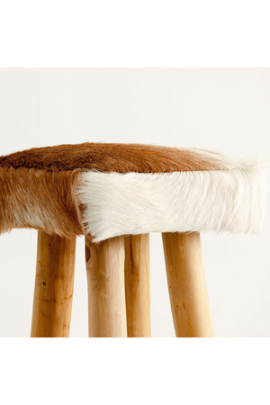 Furry Leather Stool | Vical Home Dallas | Oroa.com