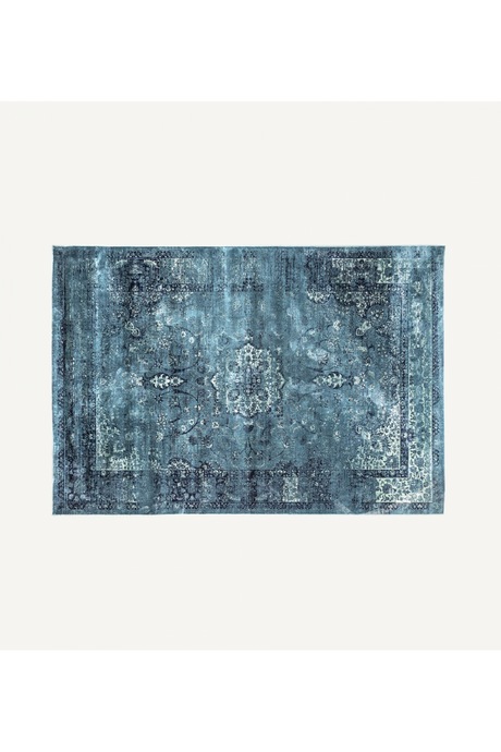 Turquoise Viscose Area Rug 9'6" x 6'6" | Vical Home Mirta | Oroa.com