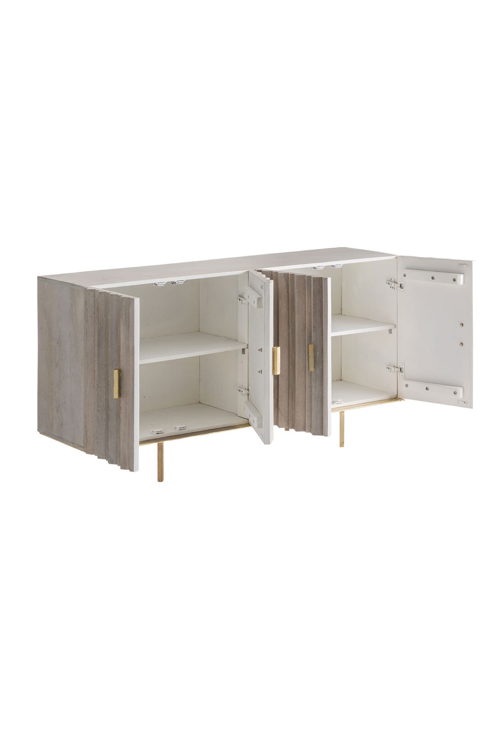 White Ridged 4-Door Sideboard | Vical Home Lure | Oroa.com