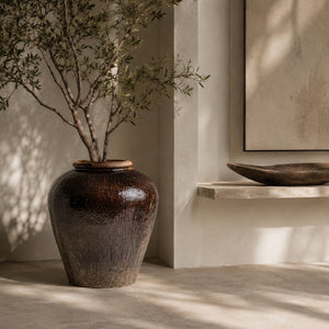   Aged Brown Ceramic Vase | Oroa.com