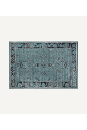 Turquoise Floral Area Rug 7'6" x 5' Suyay Rug | Oroa.com