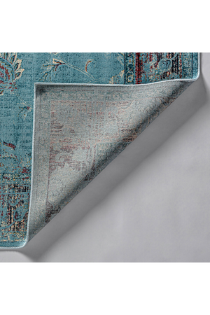 Turquoise Floral Area Rug 7'6" x 5' Suyay Rug | Oroa.com