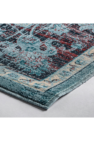 Turquoise Floral Area Rug 7'6" x 5' Suyay Rug | Oroa.com