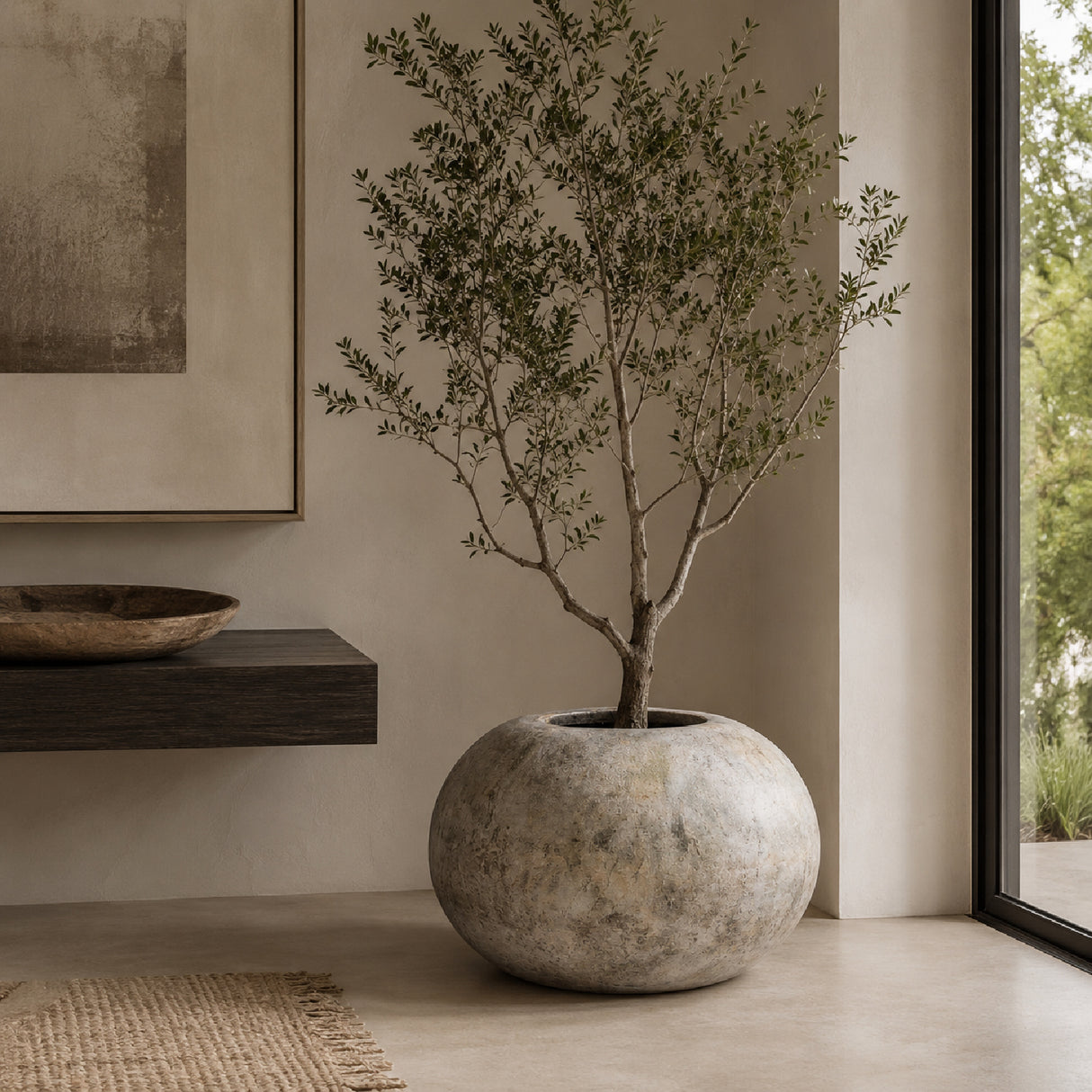   Gray Terracotta Rounded Planter | Oroa.com