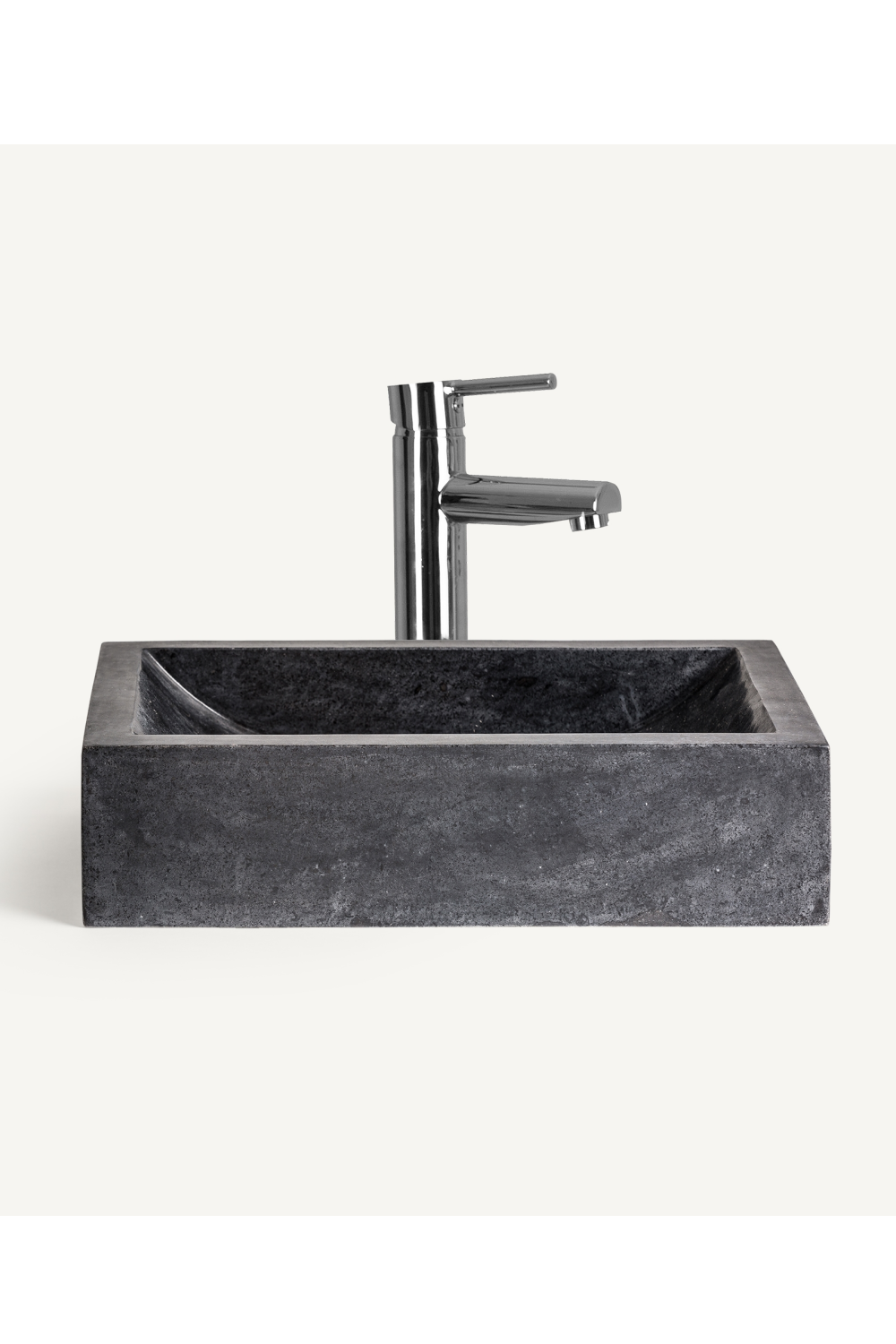 Black Stone Rectangular Bathroom Sink | Vical Home Haumea | Oroatrade.com