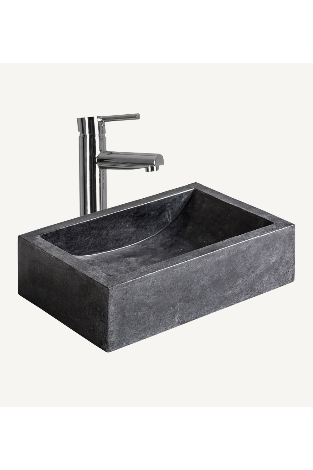 Black Stone Rectangular Bathroom Sink | Vical Home Haumea | Oroatrade.com