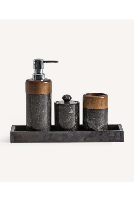 Onyx And Wood Toiletry Set (4) | Vical Home Neptune | Oroa.com
