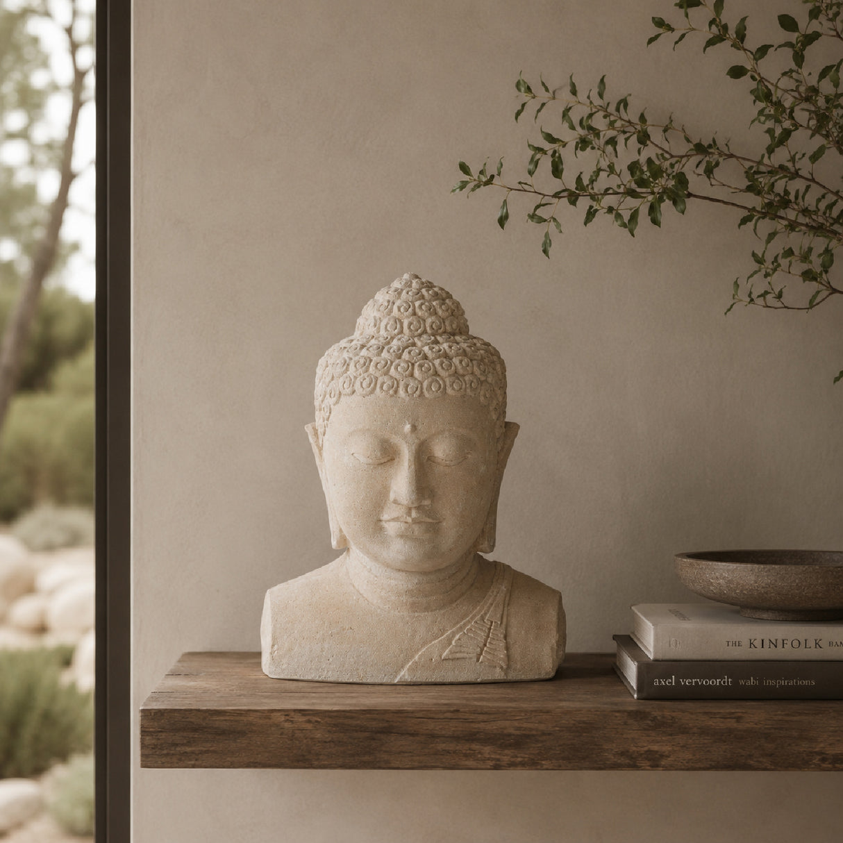   White Cement Oriental Bust | Oroa.com