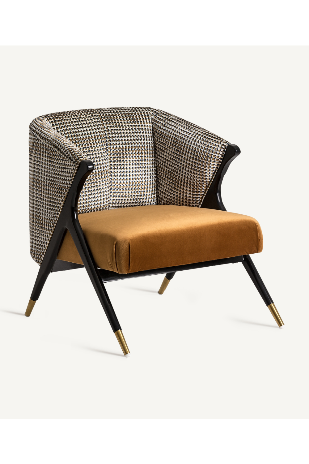 Ocher Velvet Seat Armchair | Vical Home Brillon | Oroatrade.com