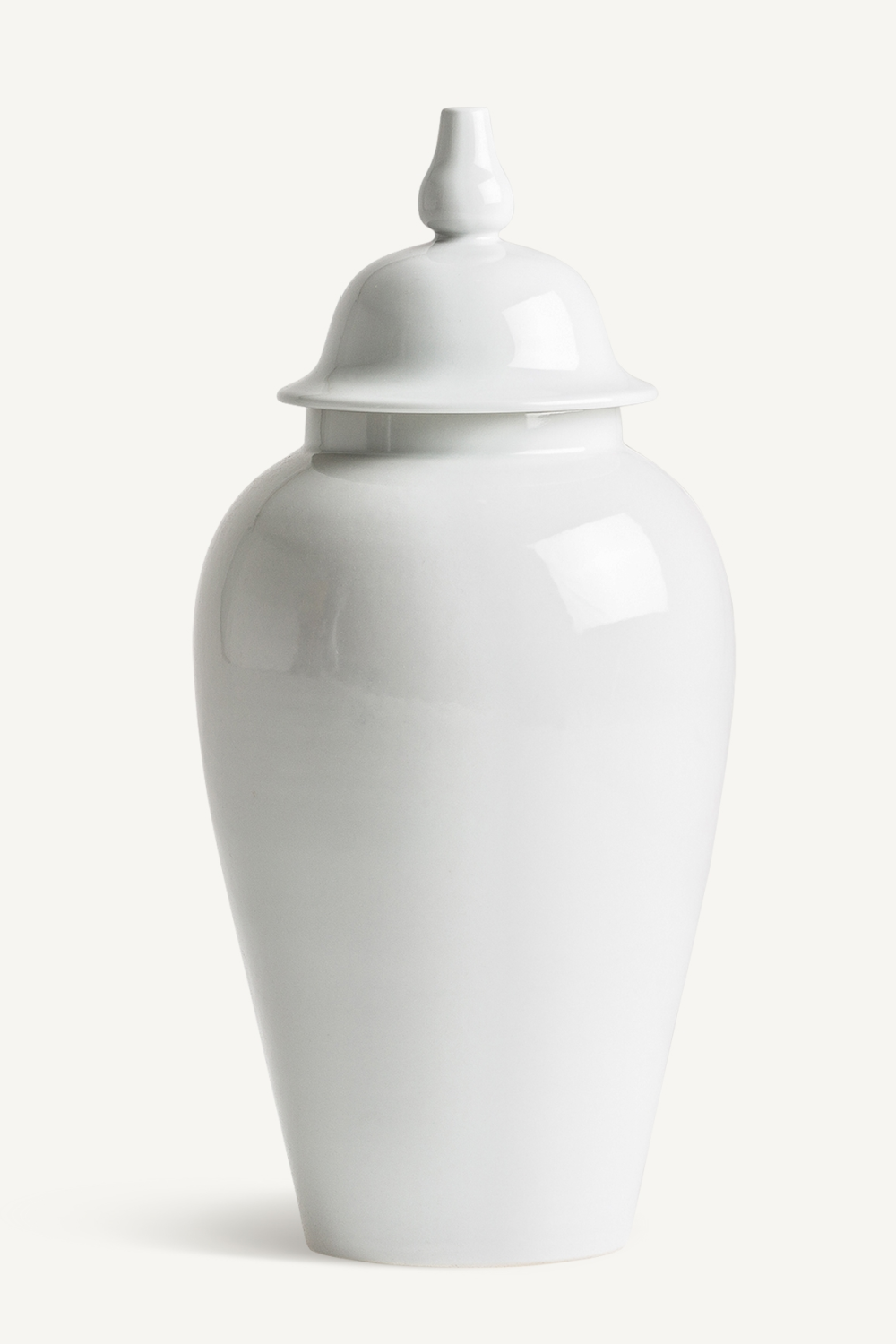 White Ceramic Lidded Vase | Vical Home Tibor | Oroa.com