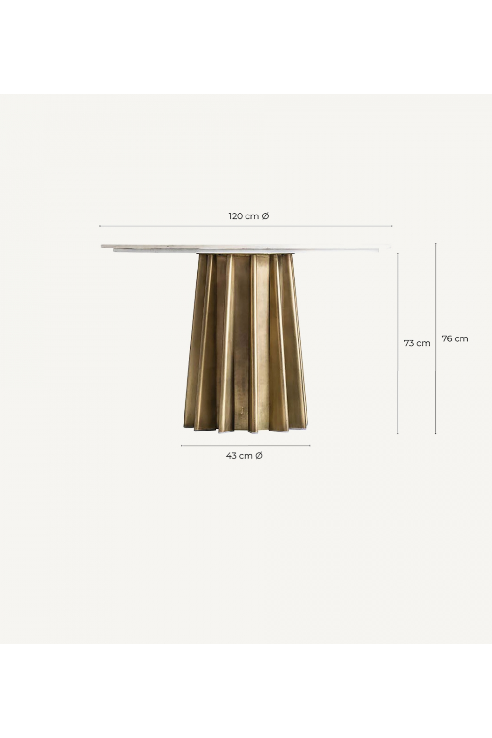 Gold Monopod Marble Dining Table | Vical Home Lezey | Oroa.com