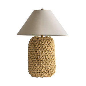   Rope Base Linen Table Lamp | Oroa.com