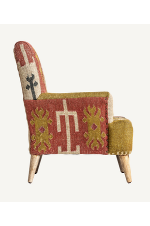 Kilim Print Jute Armchair | Vical Home Sveta | Oroa.com