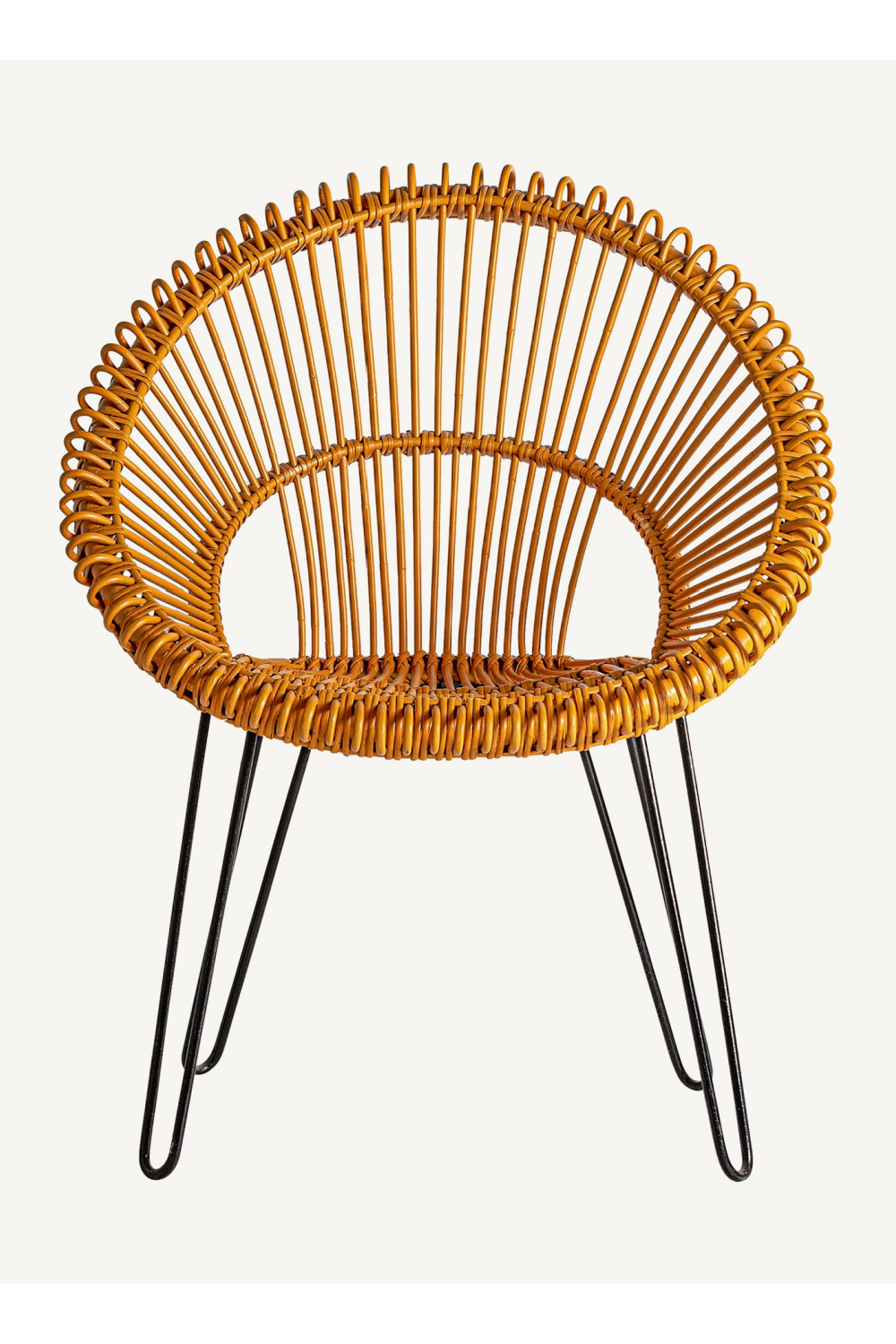 Yellow Rattan Round Armchair | Vical Home Alfta | Oroatrade.com