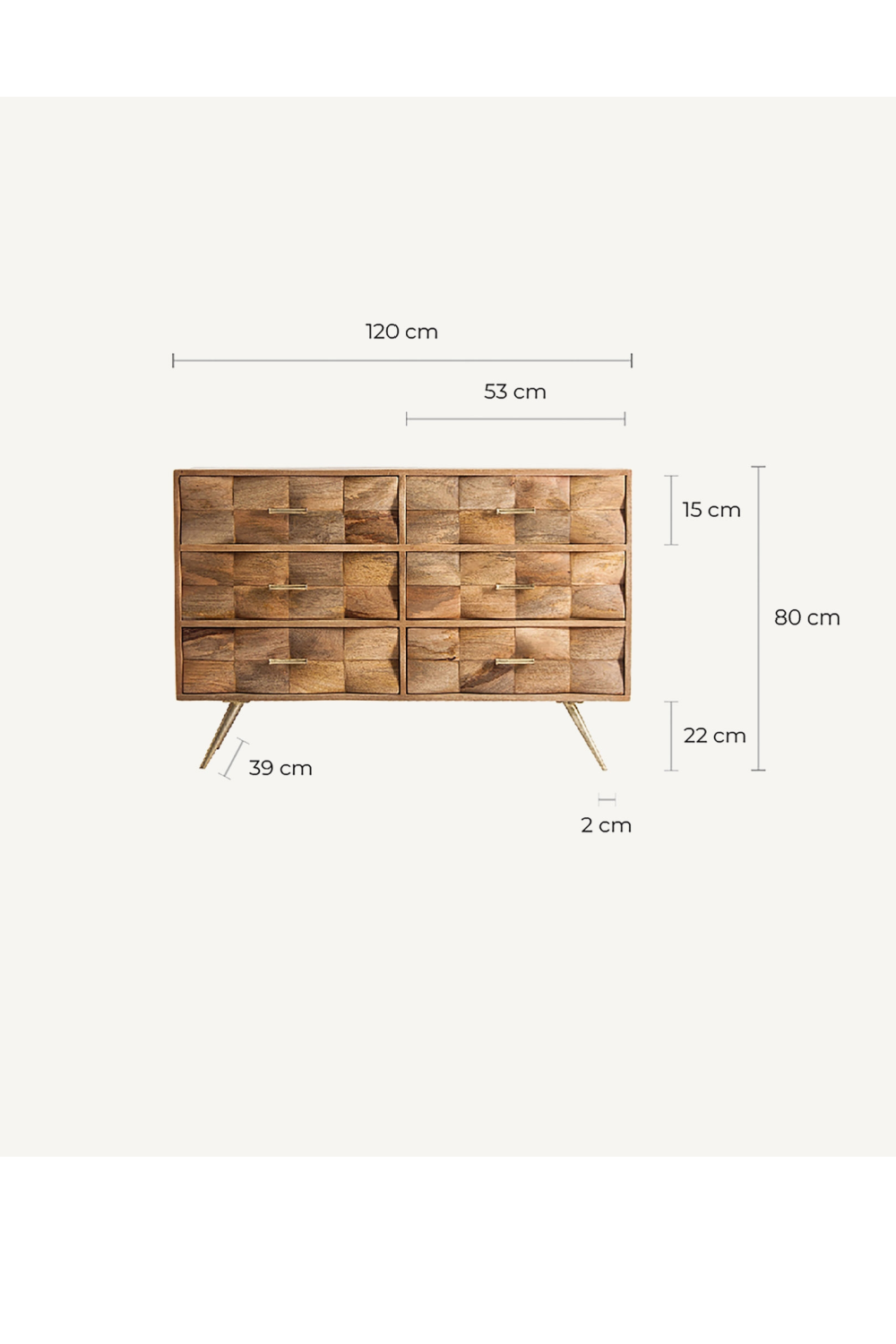 Elm Wood Chest of Drawers | Vical Home Kusel | Oroa.com